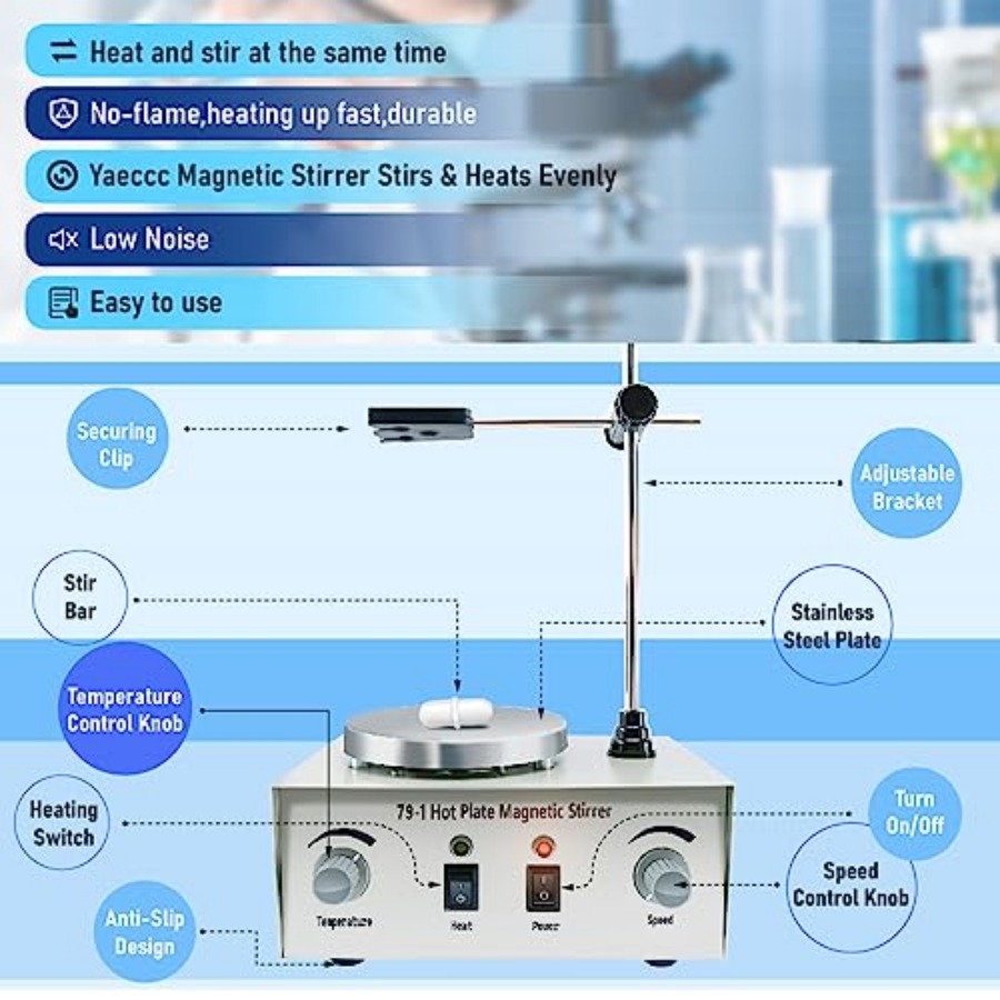 YaeCCC 1000ml Magnetic Stirrer - огляд і ціна Magnetic Stirrer Hotplate
