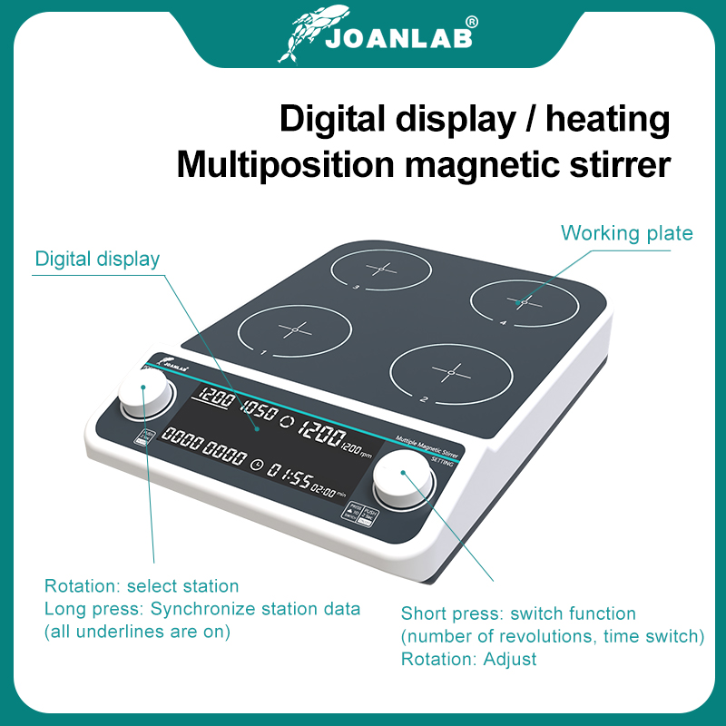 JOANLAB Multiple Magnetic Stir - огляд і ціна Magnetic Stirrer Hotplate
