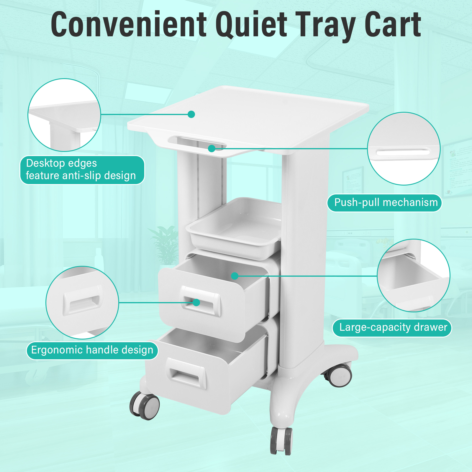 Anti-Slip Workbench Trolley wi - огляд і ціна Medical Lab Ultrasound